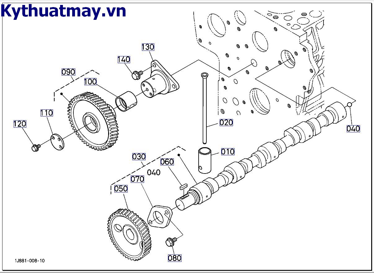 Trục cam và trục bánh răng không tải